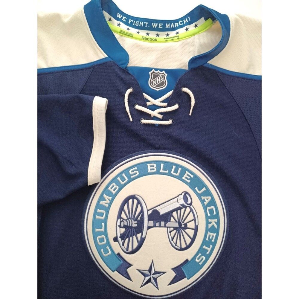 Columbus Blue Jackets Alternate Jersey Size 46 Fight Strap Hockey NHL Sweater